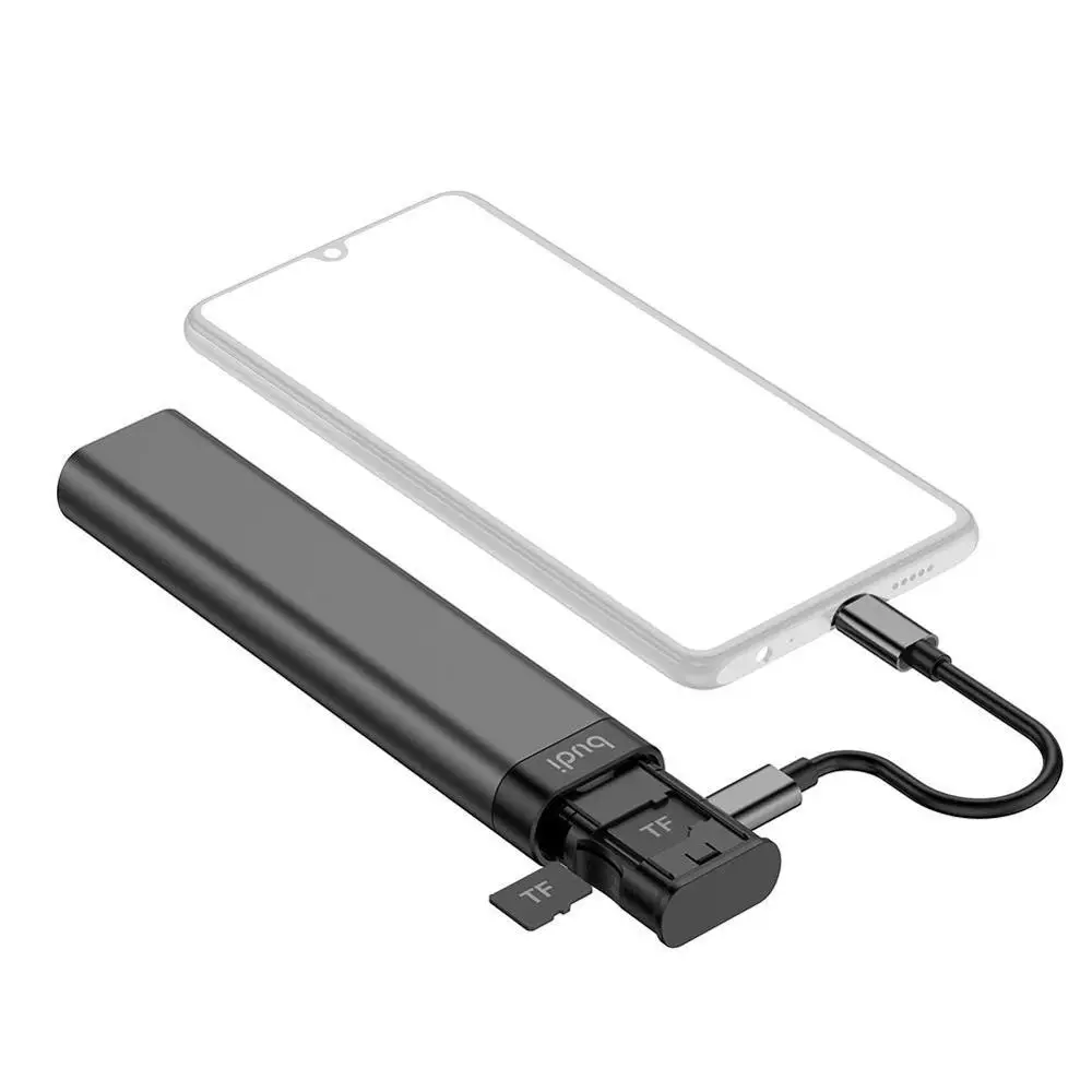 BUDI Multi-funcția Smart Adaptorul de Card de Stocare Cablu de Date USB Box Universal pentru iPhone Xiaomi, Huawei Profitabilă Consumabile Telefon