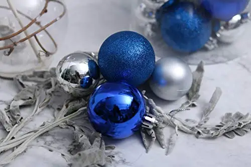 AIZHIWENG Bile de Crăciun Ornamente pentru Pom de Crăciun - Incasabilă Decorațiuni pentru Bradul de Crăciun Mare Agățat Mingea Albastru 1.18