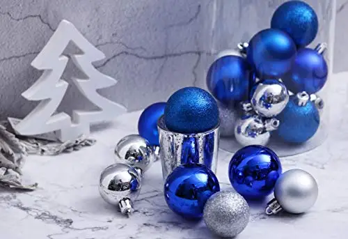 AIZHIWENG Bile de Crăciun Ornamente pentru Pom de Crăciun - Incasabilă Decorațiuni pentru Bradul de Crăciun Mare Agățat Mingea Albastru 1.18