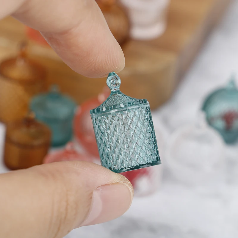 Noi 3Pcs/set 1:12 casă de păpuși în miniatură accesorii papusa jucărie transparent pentru bomboane borcan