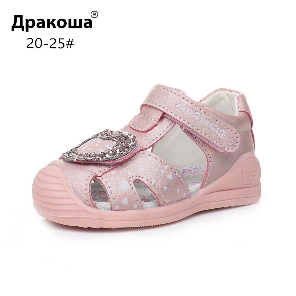 Apakowa Copilul copil Fete Închis Toe Sandale de Vară pentru Copii Cârlig și Buclă de Sandale de Plaja de Călătorie Rochie de Petrecere, Pantofi cu Suport Arc