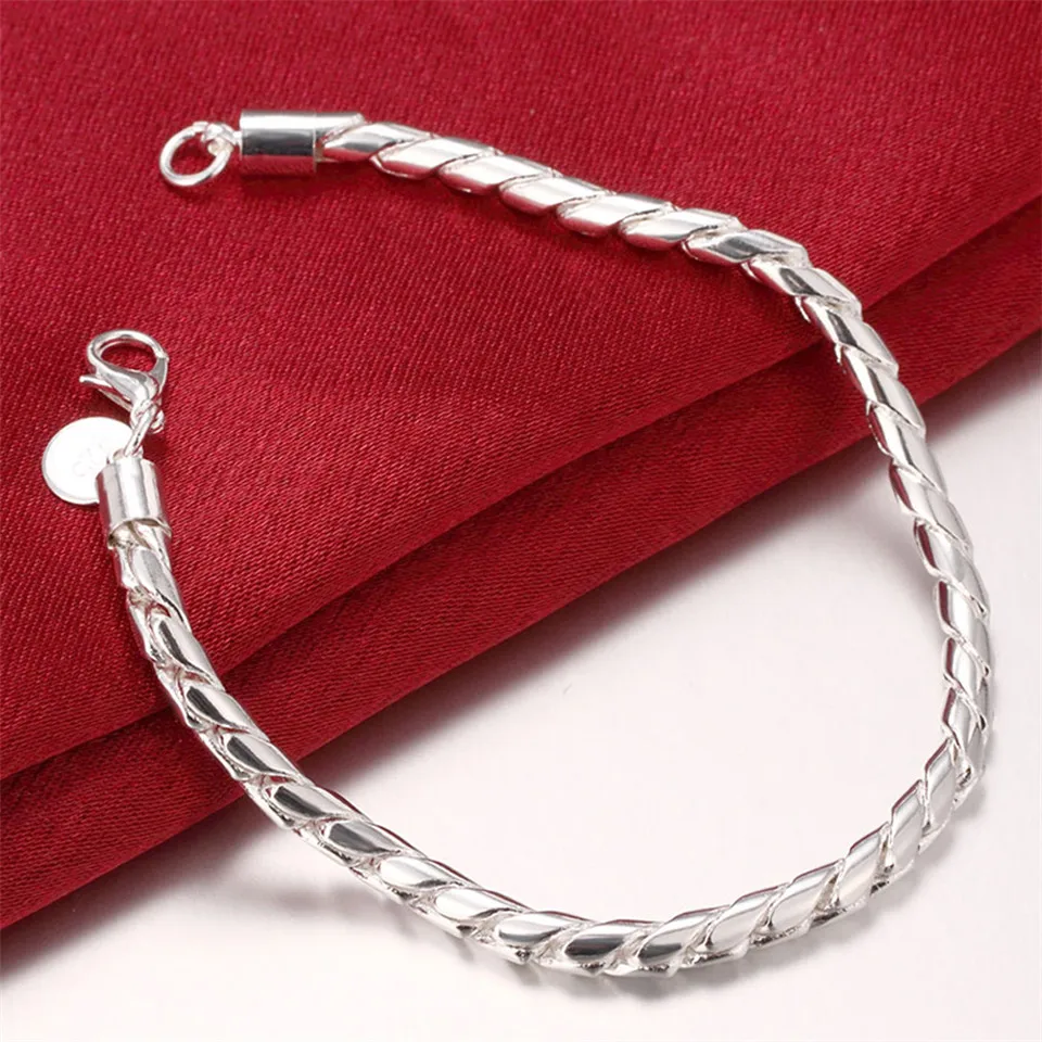 Femeile Cadou Argint 925 Bratari Șarpe Lanț Șurub Se Potrivește Europene Farmece Argint Moda Bijuterii