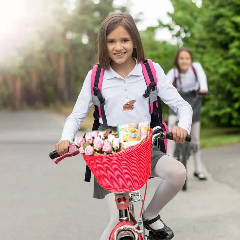 Biciclete De Depozitare Coș De Copii Față De Ghidon Bicicleta, Coșului Copii Țesute Biciclete Coș Pentru Băieți Și Fete Față De Biciclete Coș