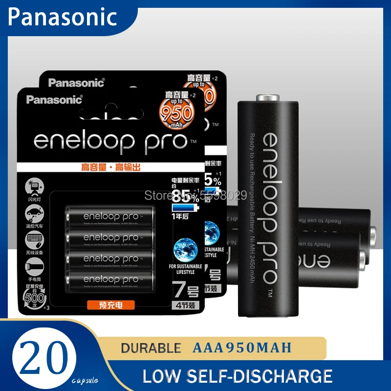 20buc Original panasonic Eneloop Pro baterie AAA 950mAh 1.2 v ni-mh aparat de fotografiat de jucărie prerechargeable baterie