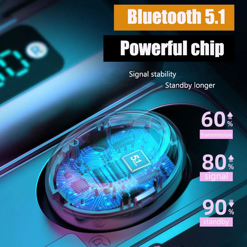 Noul Wireless Bluetooth 5.0 TWS Căști de Calitate a Sunetului 2000 mAh Puternic 9D Stereo HiFi Impermeabil F9-10 Căști Sport Căști
