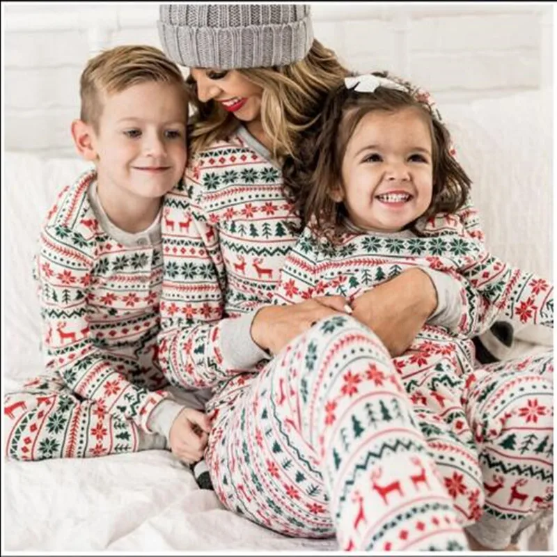 Familia Crăciun Potrivire Set De Pijama Ins 2019 Noi Xmas Mama Tata Copil Copil Pijamale Pijamale Homewear Familie Potrivire Set Pijamale