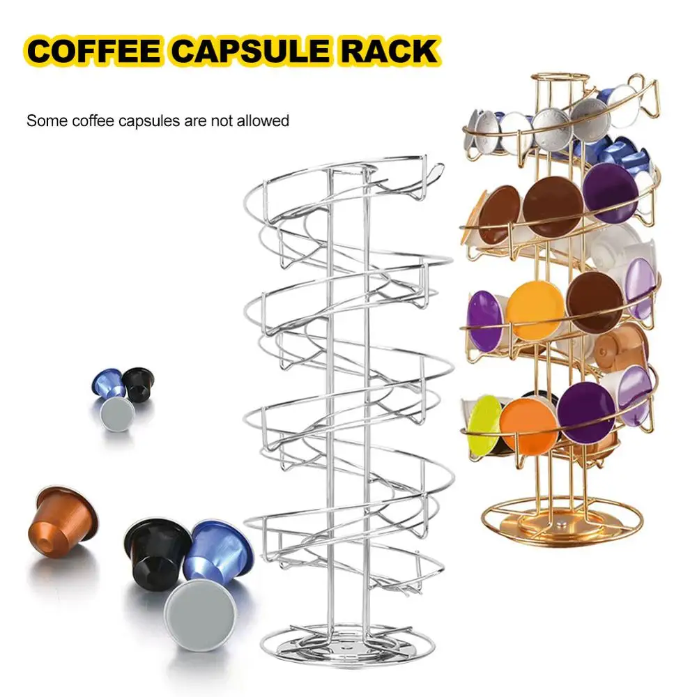 Capsula De Cafea Raft De Depozitare Cafea Capsule Raft Rotativ Model Universal Pod Metalice Rack Tower Titular