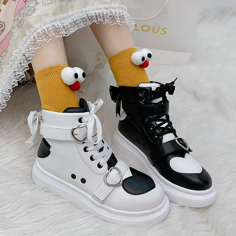 Lolita adidași coreeană Stil Harajuku Mare ajutor Bowknot Printesa Kawaii Fata de Femei Pantofi de Petrecere cu Ceai Pentru ca Loli Femei Pantofi 2020