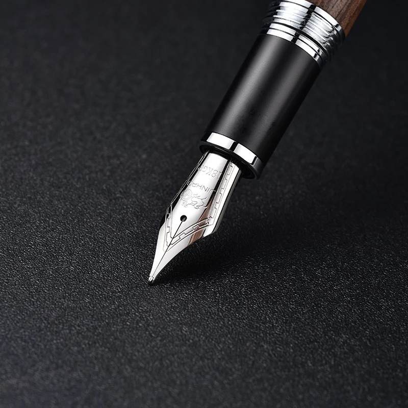 Jinhao Noi din Lemn Stilou de Înaltă Calitate 0,7 mm Peniță 2 Culori de Lemn de Lux Stilouri de Cerneală Cadouri de Afaceri Scris de Birou Școală Supplie