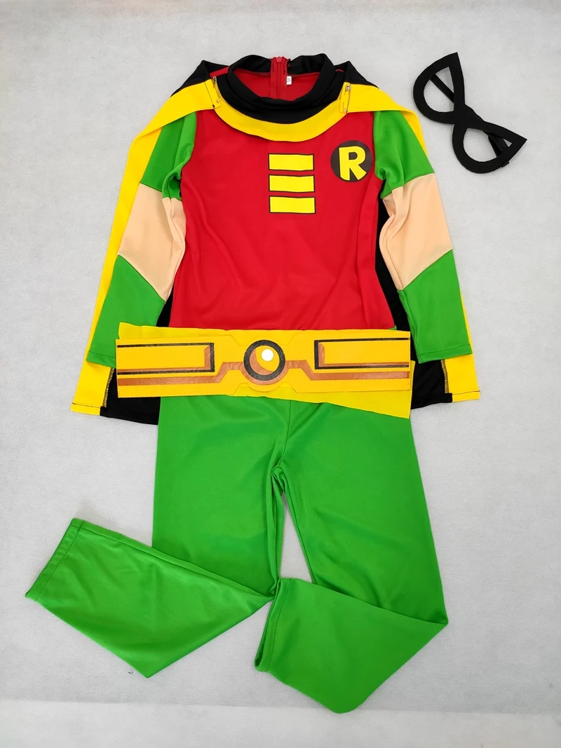 Copii Young Justice Teen Titan Tim Drake Robin Damian Costume Cosplay Băieți Halloween Costum de Carnaval 4buc/1set 3-10 ani