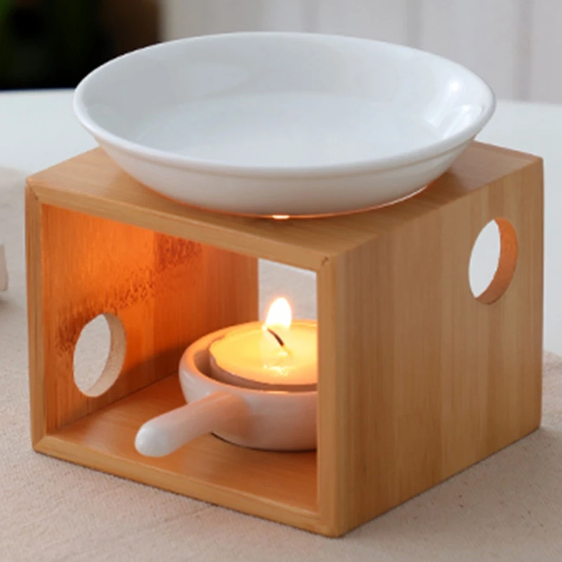 Lumanare Aromatherapy Cuptor Bambus Arzător De Tămâie Dormit Acasă Romantic Ulei De Lumânări Titularul Dormitor Lampa De Frumusete De Parfum
