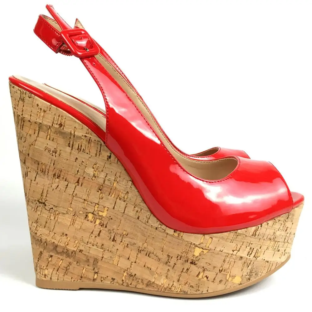 Femei Pantofi Peep Toe Tocuri inalte Cork Wedge Sandale cu Platforma Sandale Pompe Doamnelor Pantofi de Vara Confortabil de purtat Albe Nud