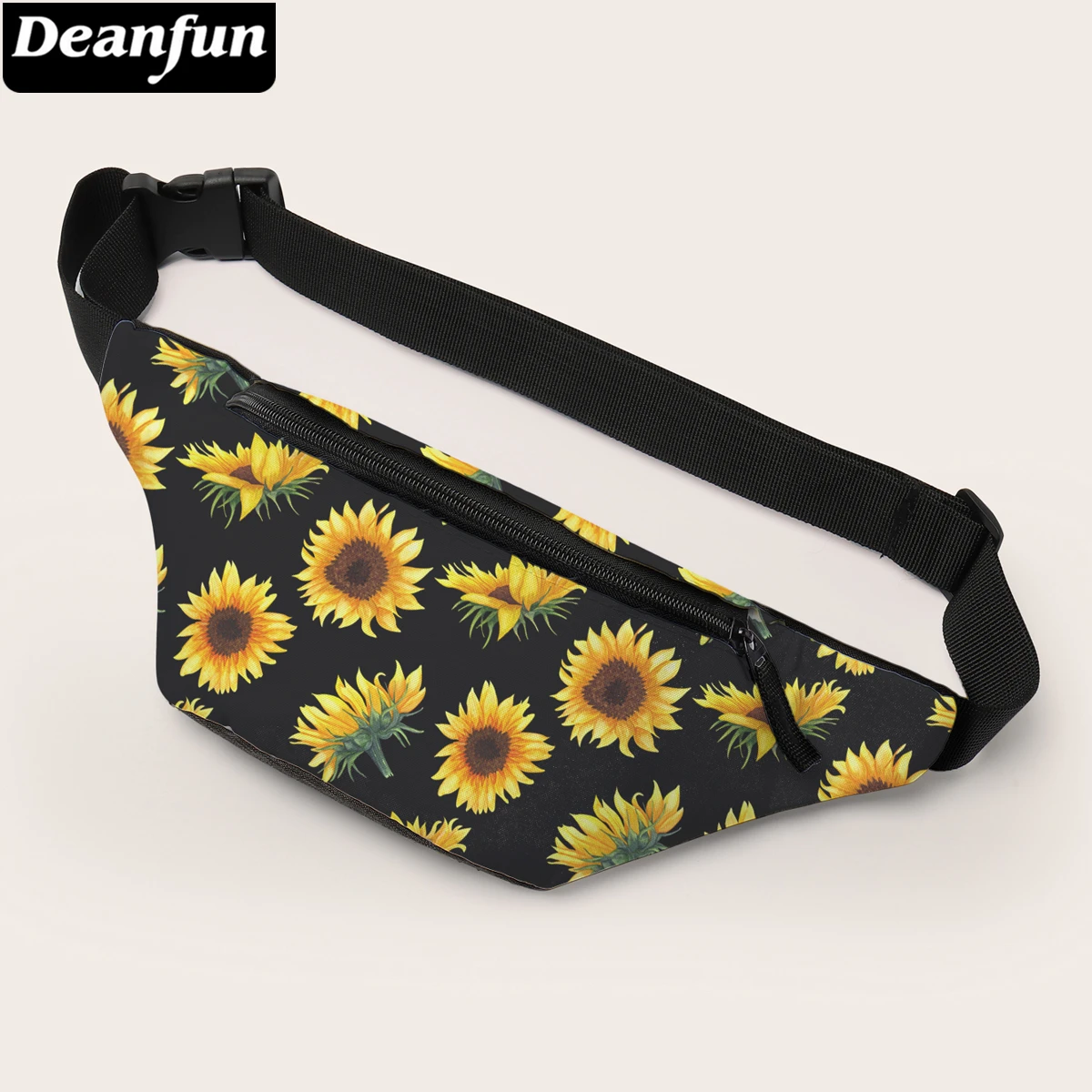 Deanfun Impermeabil Borseta De Moda Floarea-Soarelui Galben Negru Sac De Talie Copii Cadou 18031