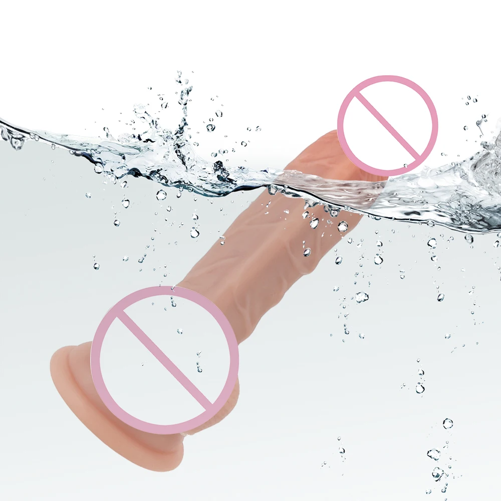 IKOKY Artificial Penis Flexibil Cu ventuza de Jucarii Sexuale pentru WomanFemale Masturbator Super Mare Vibrator Mare de Piele de Penis Realist
