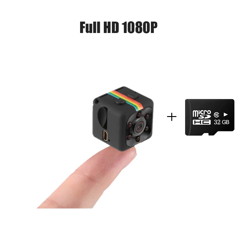 SQ11 Mini Camera 1080P Senzor de DV Viziune de Noapte Camera Video Cam Mică Mișcare DVR Cam Camera Micro Card de Memorie TF Card de 32GB