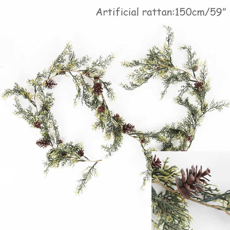 Coroană de crăciun Bari Conuri de Viță de vie Artificiale Agățat Florale Frunze Ghirlanda de Craciun Decoratiuni pentru Casa Navidad Natal 2020
