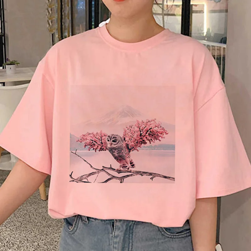 2020 Nou Vogue inghetata Melc de Imprimare T-shirt Femei Harajuku Vara Maneca Scurta de culoare Roz Topuri Tricou Streetwear Casual Confortabil Tricou