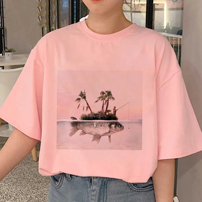 2020 Nou Vogue inghetata Melc de Imprimare T-shirt Femei Harajuku Vara Maneca Scurta de culoare Roz Topuri Tricou Streetwear Casual Confortabil Tricou