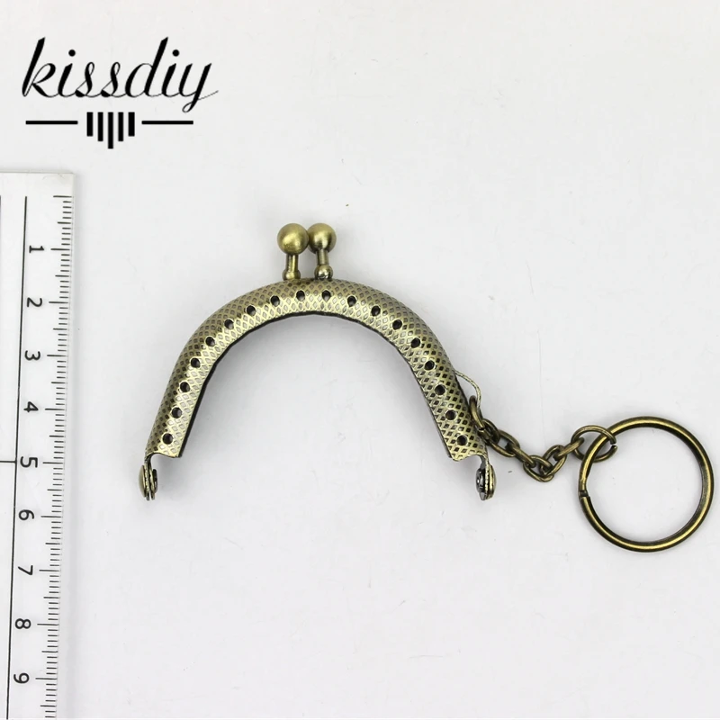 KISSDIY 20buc/lot 6.5 cm bronz Antic Metal Geanta Cadru cu cheie inel DIY Mini KISS incuietoare Mâner pentru Sac de hardware aeccessory