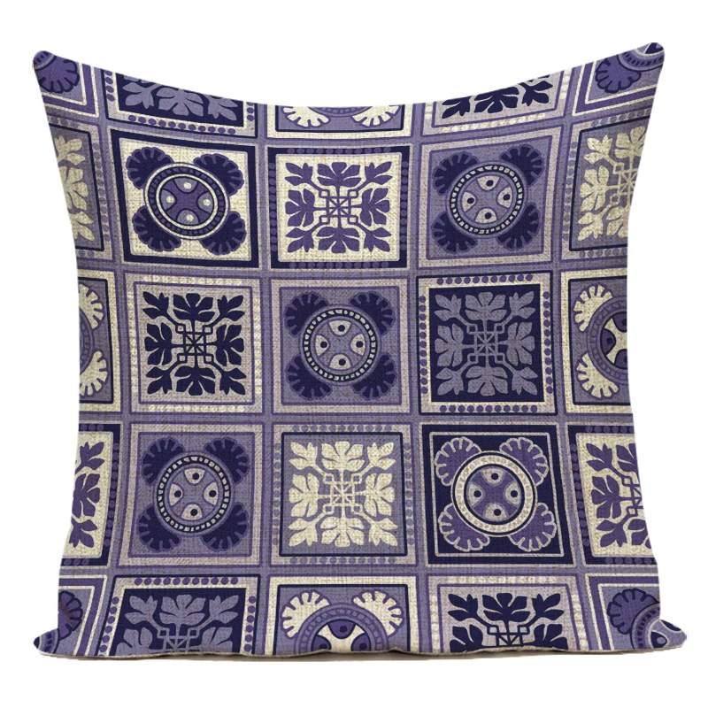 Stil Vintage Lenjerie de pat din Bumbac Flori Florale Mandala Geometrice Boho Perne Canapea Acasă Retro Pernele de Acoperire pentru Camera de zi Almofadas