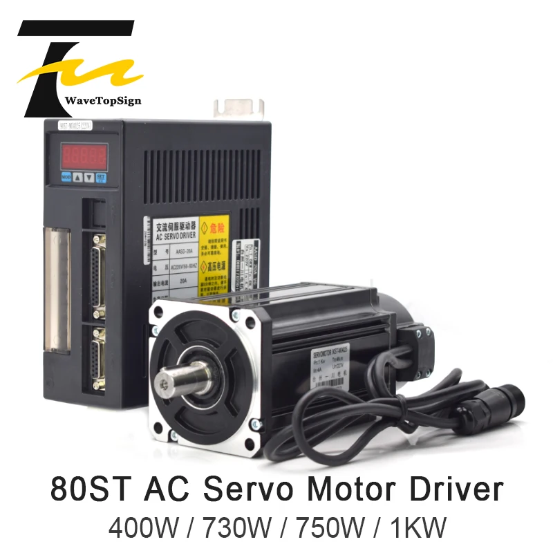 Motor AC Servo Driver 80ST Serie 400W 730W 750W 1KW 1.27 N. M 2.39 N. M Motor AC Potrivit Servo Driver AASD 10A kit Complet cu Motor