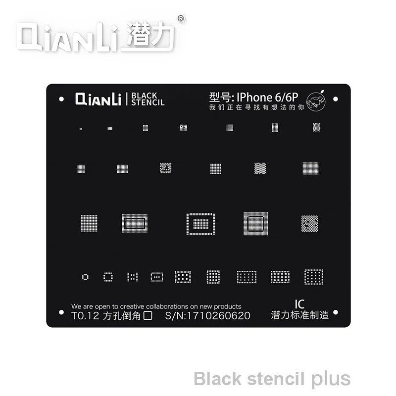 Qianli Negru Plus BGA Reballing Matrita pentru Telefon 11 X XS XR XSMAX 8P 8 7P 6P NAND IC Cip Lipit de Reparare Gaură Pătrată Stencil
