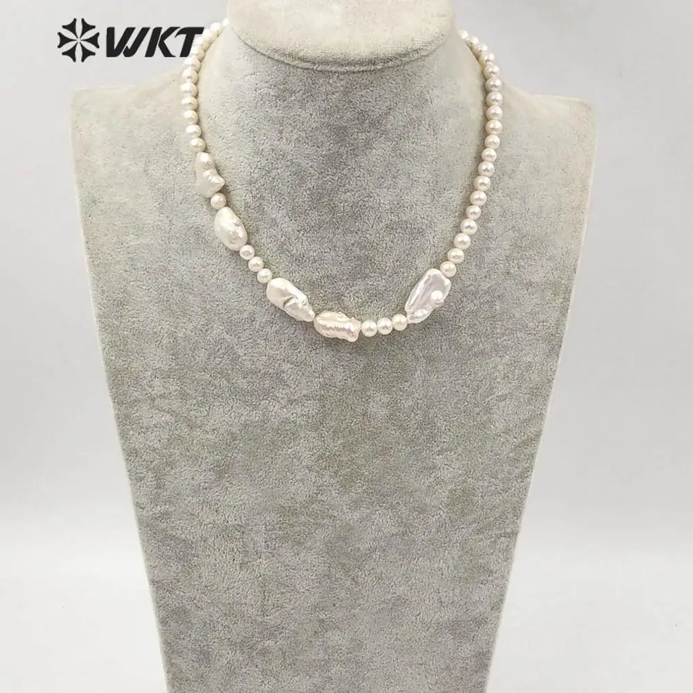 WT-JN123 WKT Superba naturale de apă dulce perla cravată colier pentru mon cadou colier elegant, prețios colier de nunta