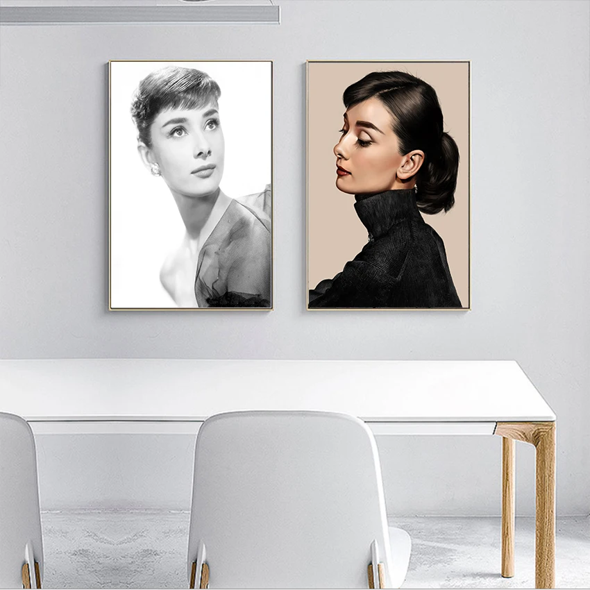 MUTU Perete Printuri de Arta Postere Marilyn Monroe, Audrey Hepburn Citate Panza Pictura Imagini pentru Living Decor Acasă Nici un Cadru