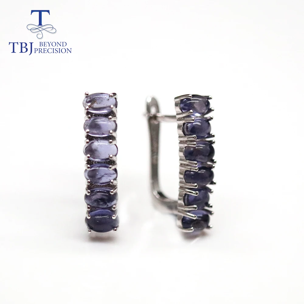 Naturale albastru iolite set de bijuterii ovala 3*5mm 6ct adevărată piatră prețioasă cercel inel pandantiv argint 925 pentru femei uzura de zi cu zi tbj