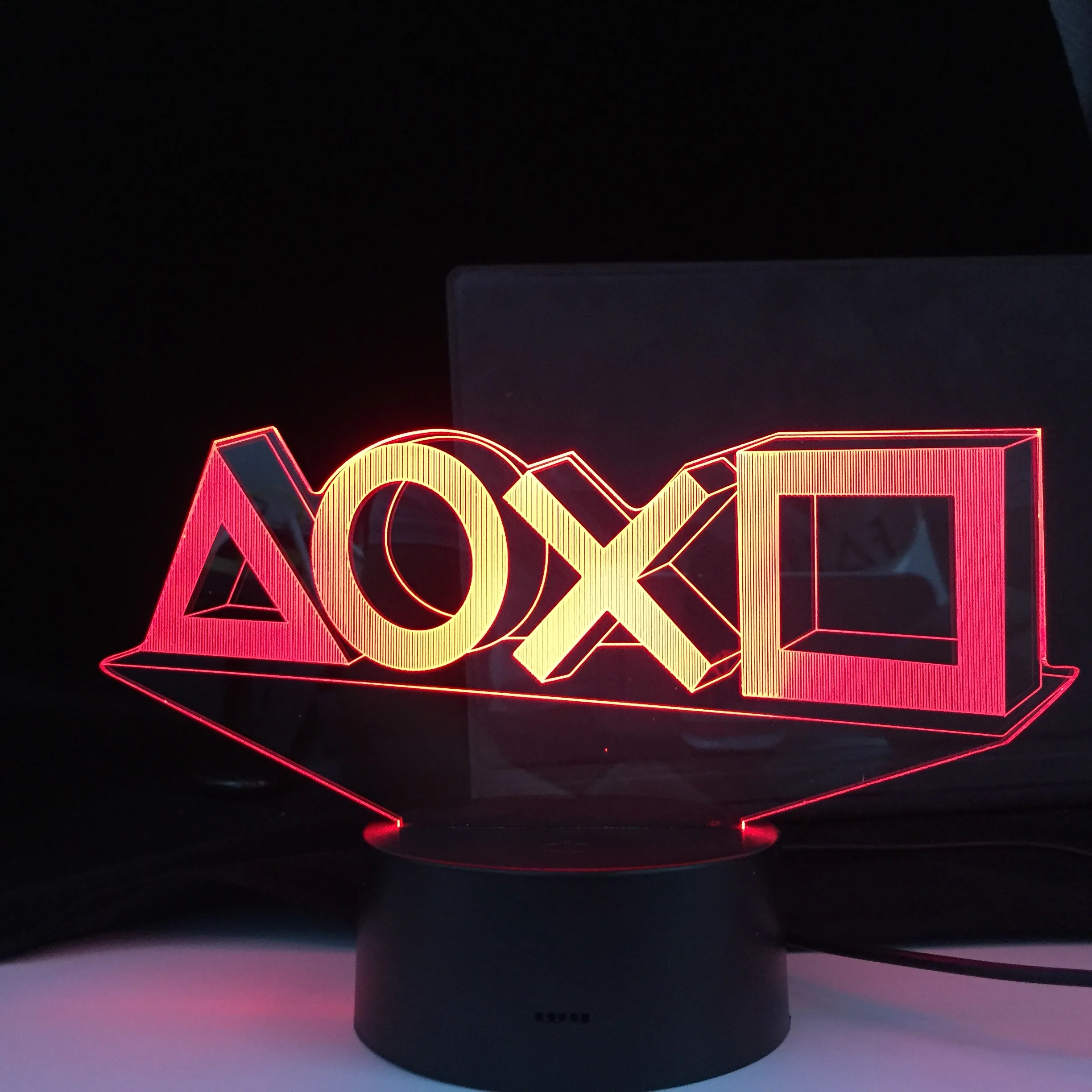 LED-uri de Iluminat în Sus Pictograma Jocului 3D Iluzie Lampa de Noapte Rece de Jocuri, Camera Configurare Desktop Lumina Calculator de Birou Decor de Fundal