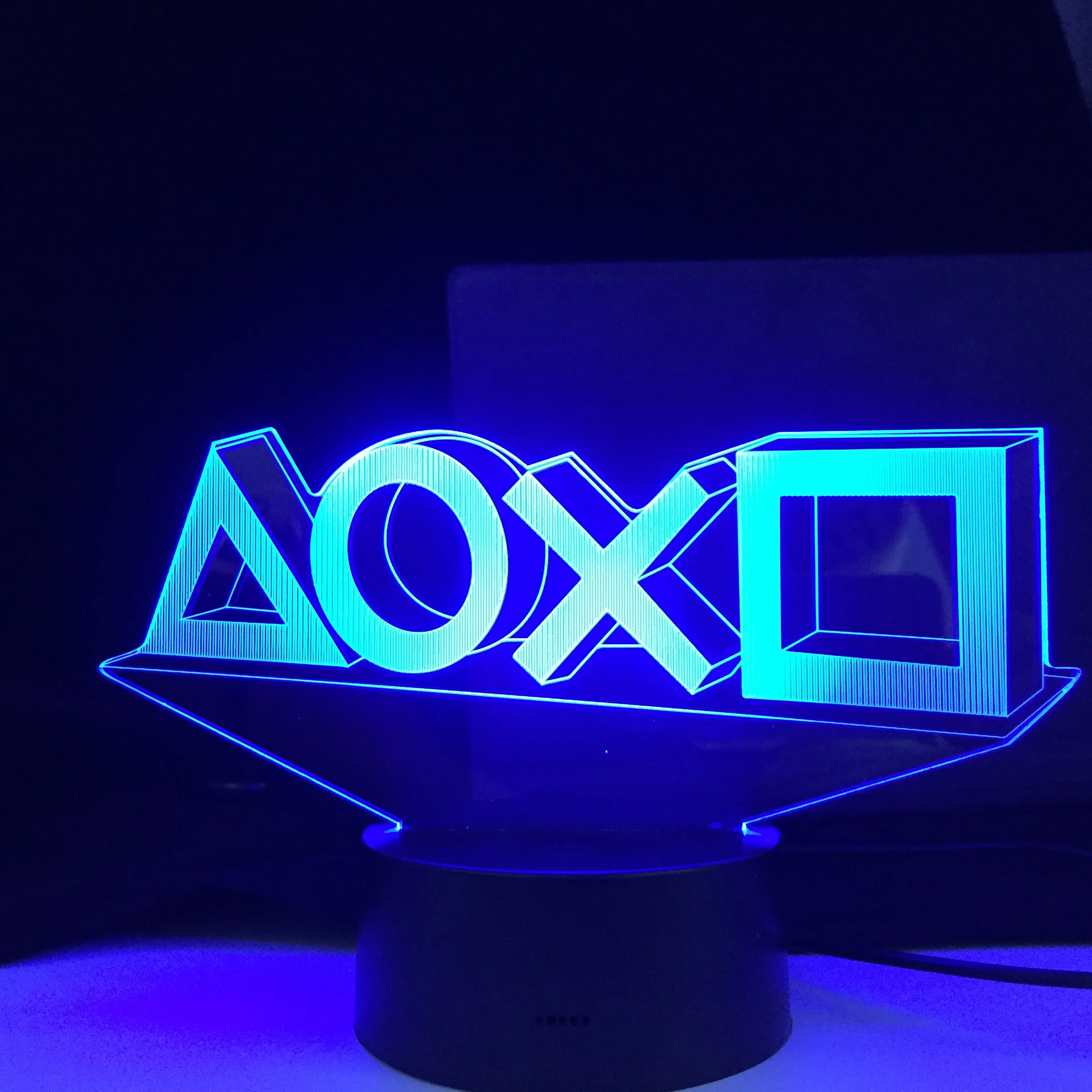 LED-uri de Iluminat în Sus Pictograma Jocului 3D Iluzie Lampa de Noapte Rece de Jocuri, Camera Configurare Desktop Lumina Calculator de Birou Decor de Fundal