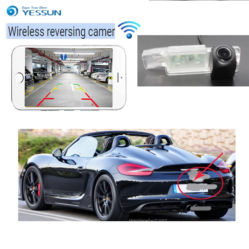 YESSUN auto hd nou wireless, Camera din Spate pentru Porsche Boxster 987 981 2008~2017 HD CCD Noapte camera Reverse
