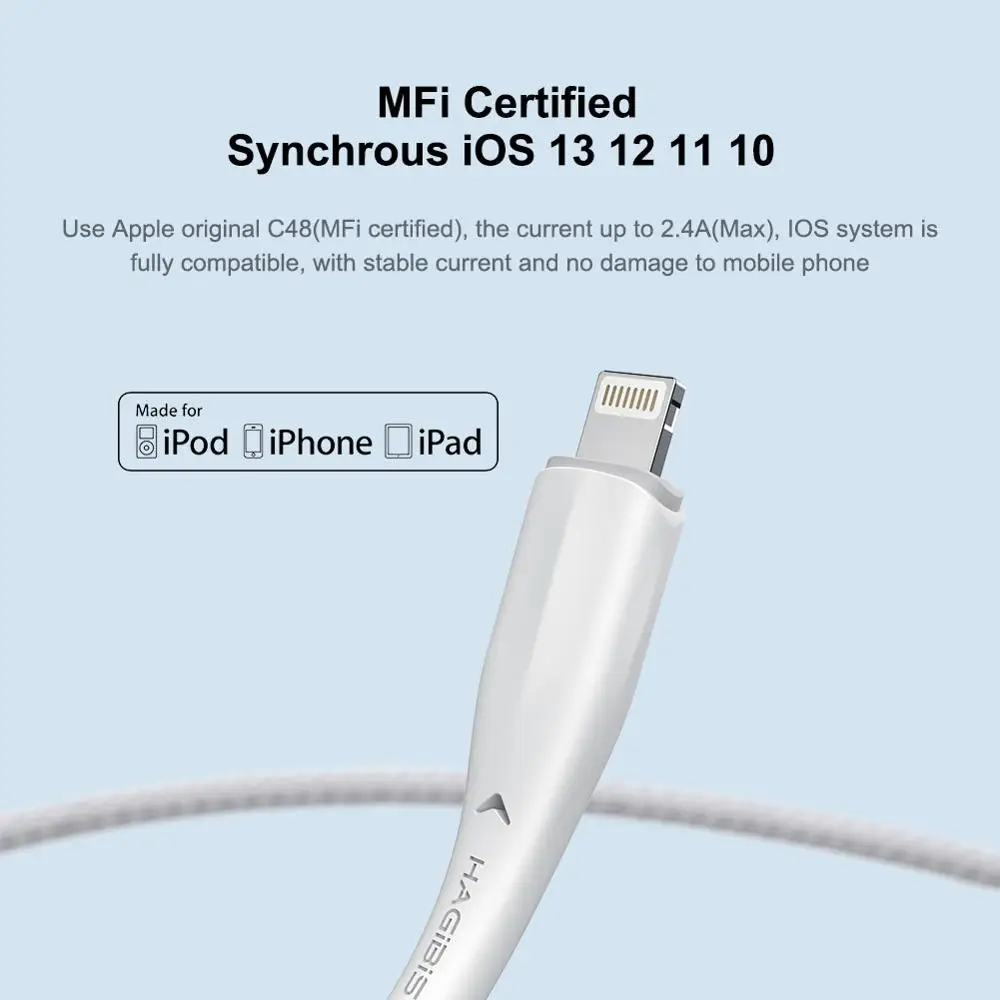 Hagibi Ifm Cablu USB pentru iPhone 11 Pro X XS 8 2.4 O Încărcare Rapidă Cablu Lightning pentru iPhone 6 Cablu de Date USB Cablu de Încărcător de Telefon