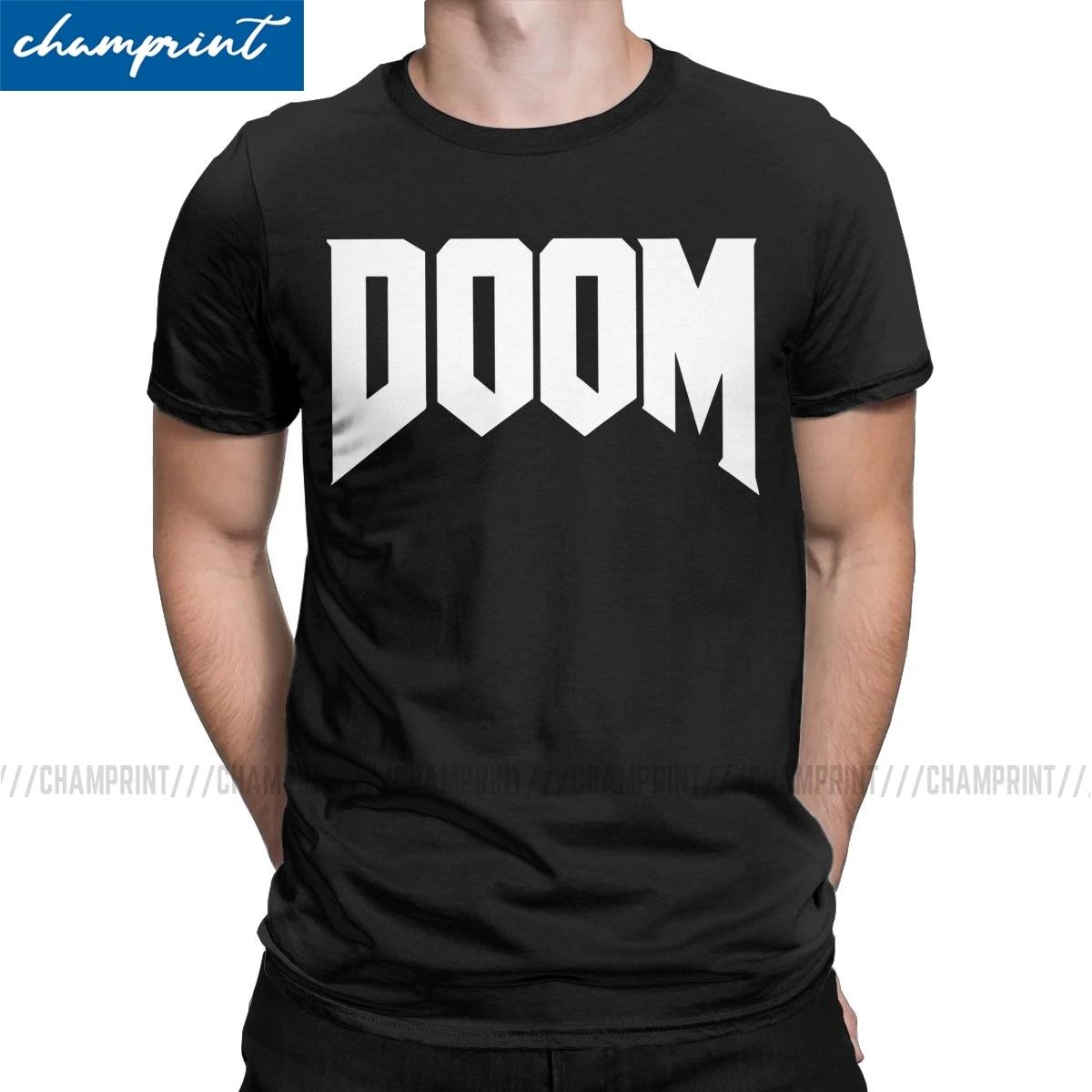 Doom Logo Barbati Tricou Osândă Veșnică Jocuri Noutate Tricou Maneca Scurta Guler Rotund Tricouri Bumbac Plus Dimensiune Îmbrăcăminte