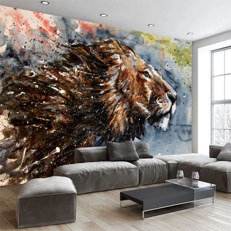 Foto personalizat Paintting Tapet, Canvas Moderne Animal Leu Perete Camera de zi Dormitor TV de Fundal de Artă Murală Decor Acasă