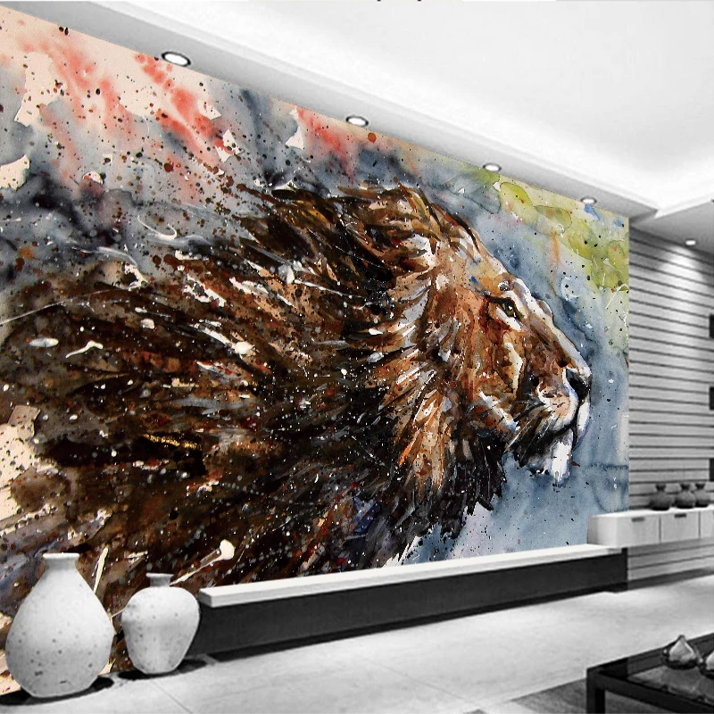 Foto personalizat Paintting Tapet, Canvas Moderne Animal Leu Perete Camera de zi Dormitor TV de Fundal de Artă Murală Decor Acasă