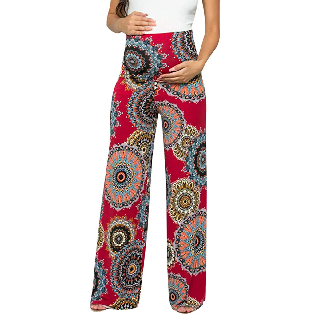 Femei Pantaloni de Maternitate Florale Ușor Pantaloni Sarcinii Pantaloni Largi Haine de Maternitate Femeile Gravide, Haine Nou Stil Pantalon