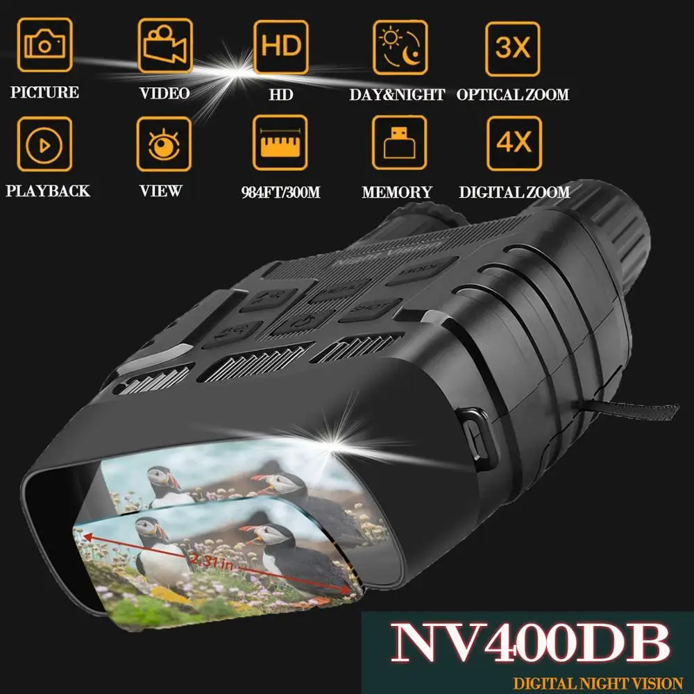 NV400DB HD Digital Viziune de Noapte Binoclu cu Ecran LCD de Infraroșu (IR) Camera Foto Video de la 300m de Vânătoare de Noapte Ochelari de protecție
