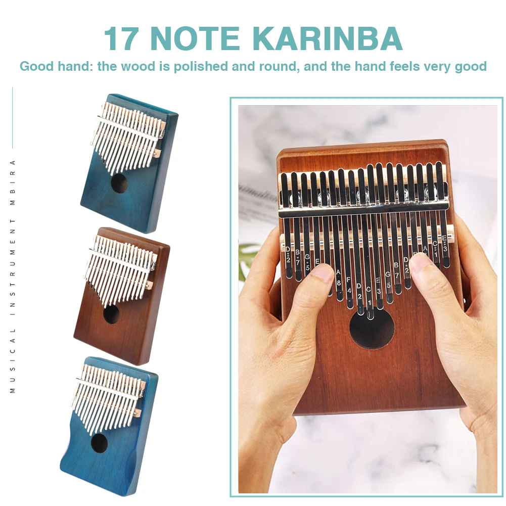 17 Chei Kalimba Lemn de Salcâm Degetul mare Pian din lemn de Mahon Mbira Corpul Instrument Muzical pentru Copii Incepatori