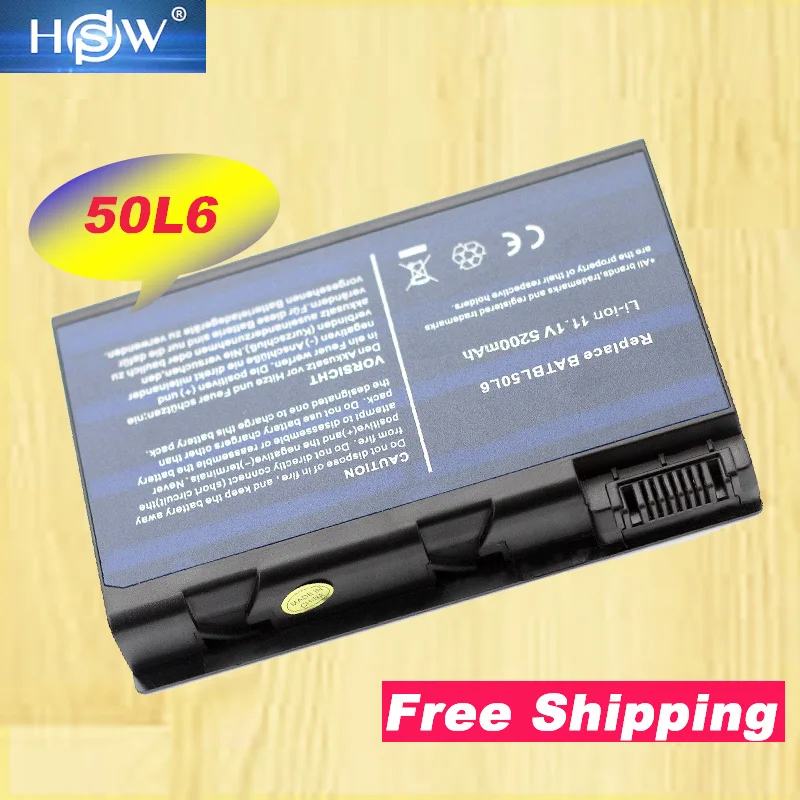 HSW 6CELL 5200mAh BATBL50L6 baterie laptop compatibil pentru ACER Aspire 3100 3690 5100 5110 5610 5630 5680 Transport gratuit