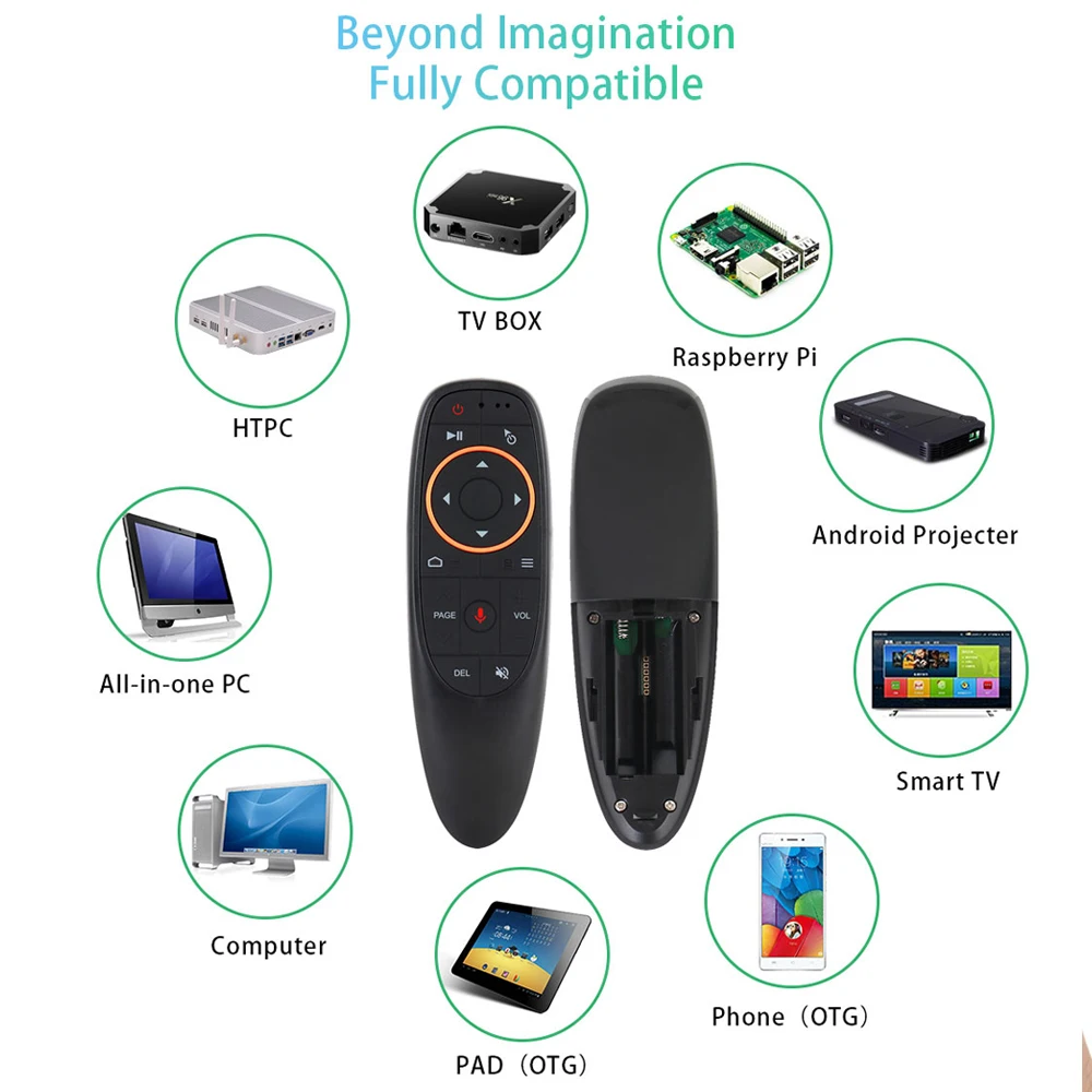 10buc/lot G10 Voce de Control de la Distanță De 2,4 G Microfon Wireless Air Mouse Giroscop IR de la Distanță pentru Android tv box T9 H96 Max X96 mini