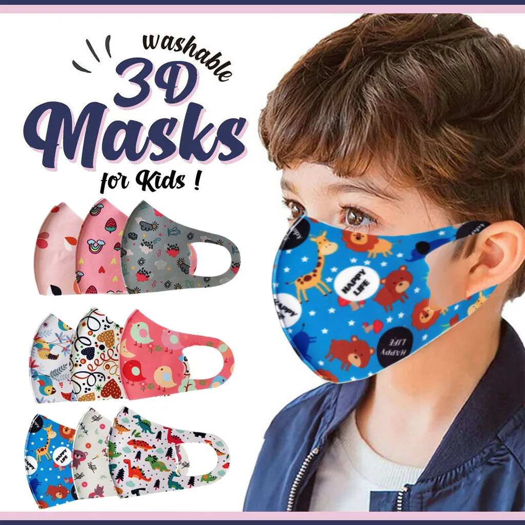 9pcs Masca Copii Copii Băieți Fete Mascarilals Lavabile Refolosibile Masca de Fata Reglabile de Desene animate Minunat Maske Acoperi Маска На Рот