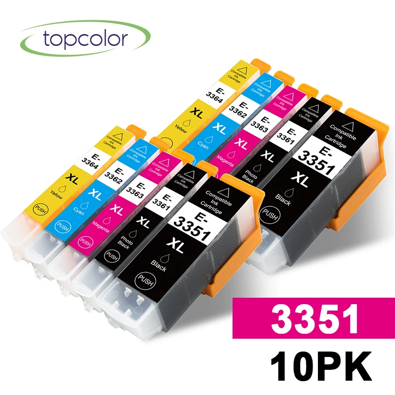 Topcolor 10PK T33 3351 33XL Compatibil Cartuș de Cerneală Epson 3361 3362 3363 3364 pentru Epson Printer XP530 XP630 XP900 XP7100 XP640