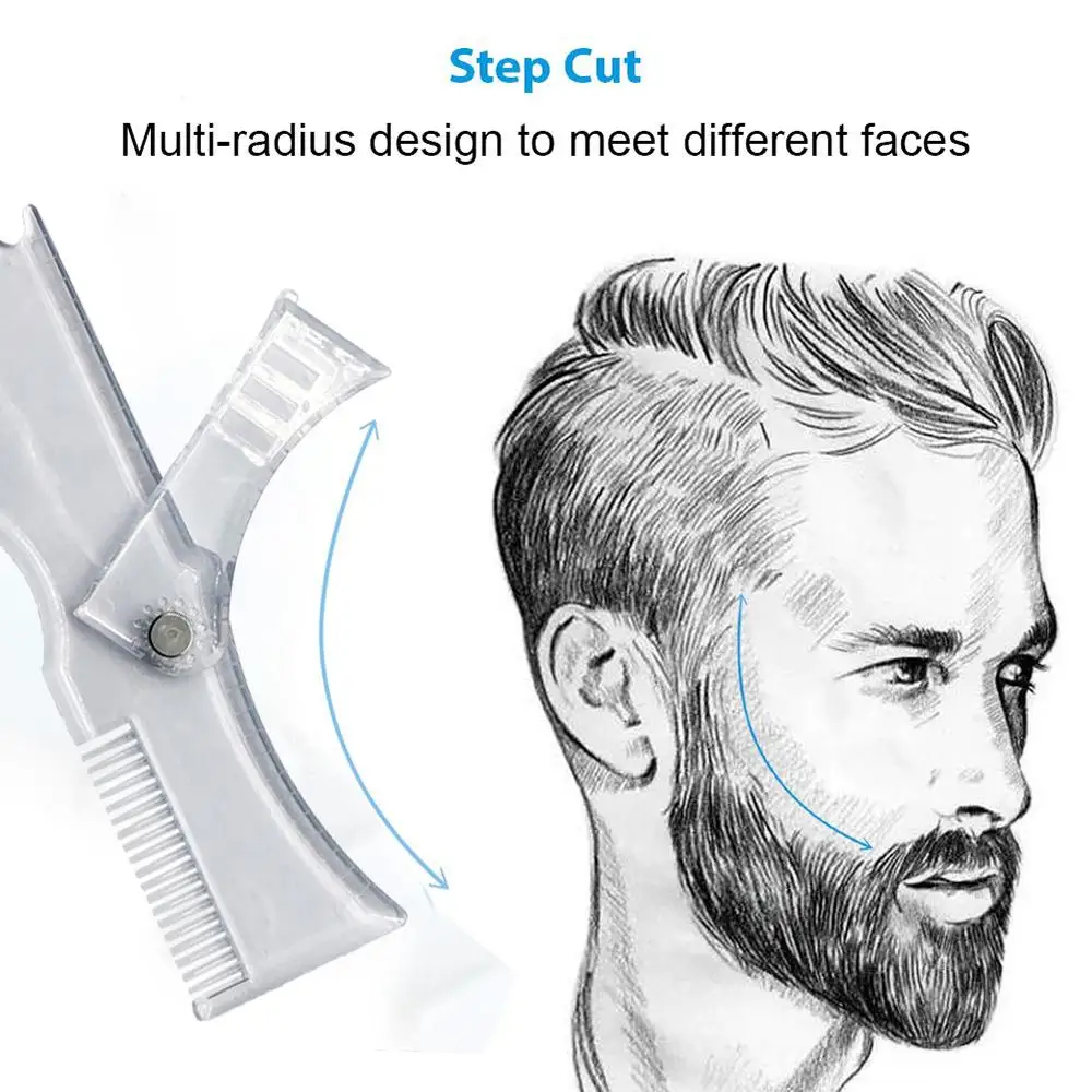 Multifunctional Bărbați Barba Trim Template-uri de Styling cu Integrate Pieptene Barba Modelarea Instrument de Styling Trim Modele de Perii de Ras