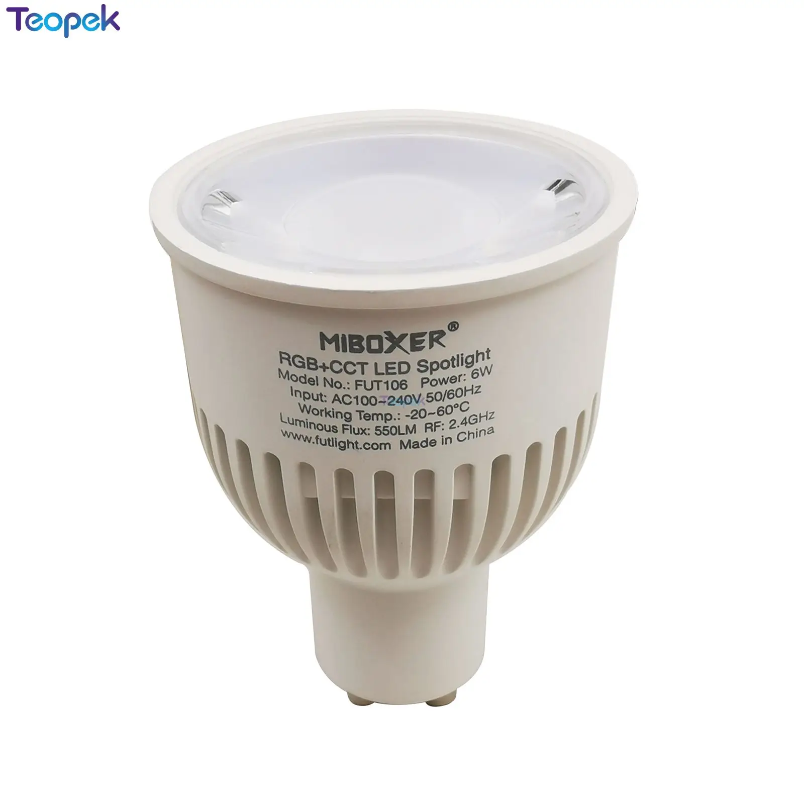 Miboxer FUT106 6W GU10 RGB+CCT LED Spotlight Estompat AC100~240V Control WIFI Spot luminos Pentru Dormitor