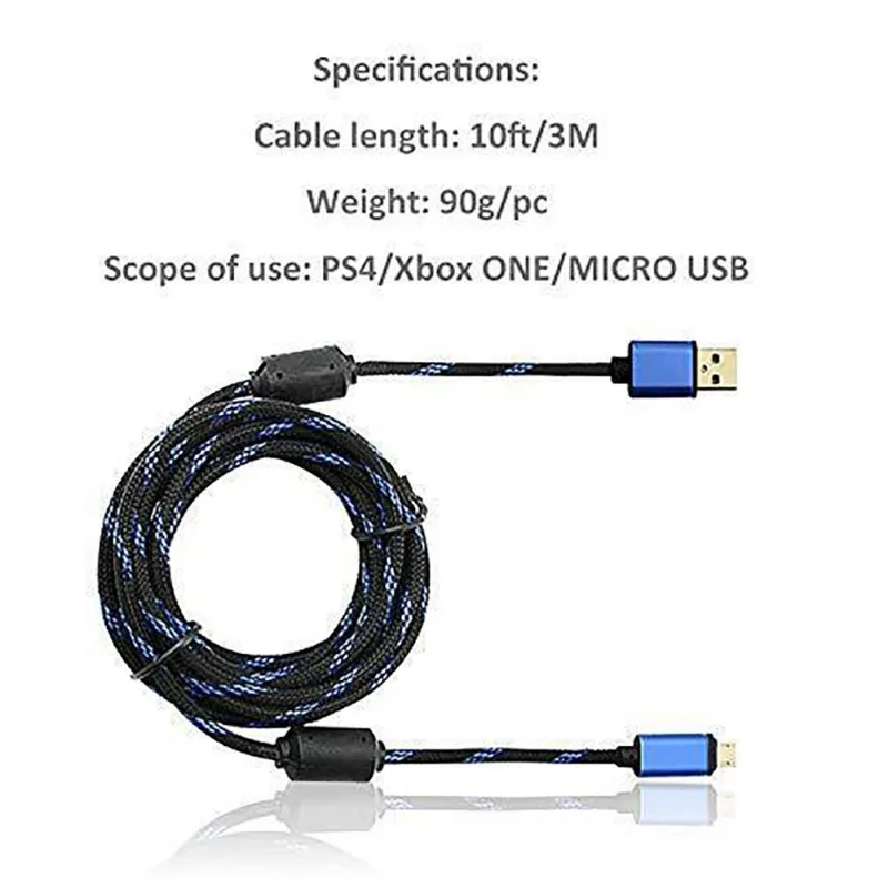 Fierbinte de Vânzare PlayStation 4 Controller Pentru Xbox One se Ocupe Rapid de Încărcare Cablu 3M Cablu USB