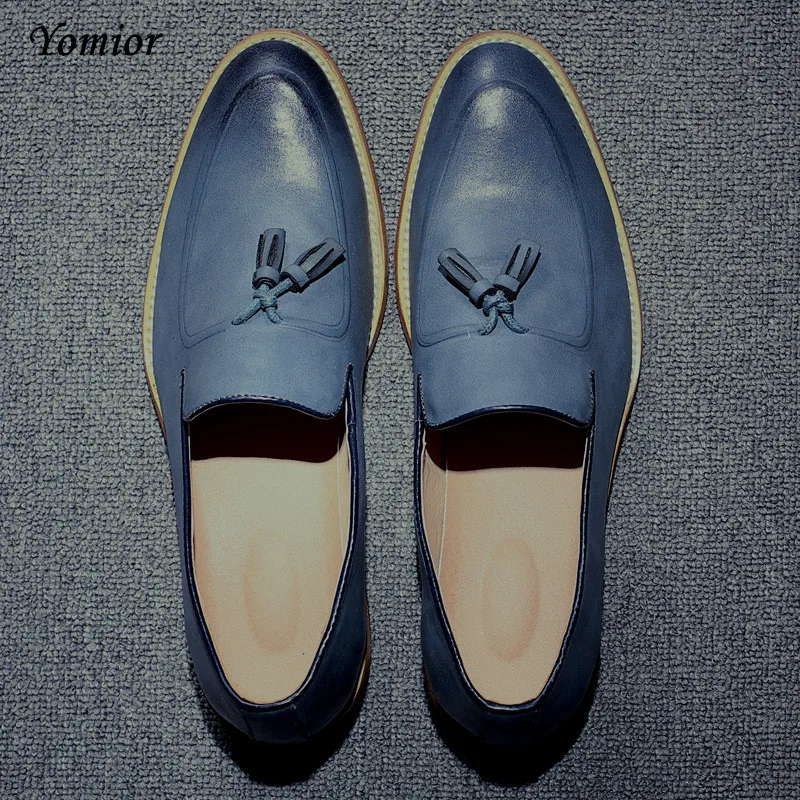 Yomior Brand Mens Subliniat Toe Dress Pantofi De Nunta Celebra Ciucure Încălțăminte De Sex Masculin Formale Apartamente De Moda Pantofi Oxfords Barbati Pantofi