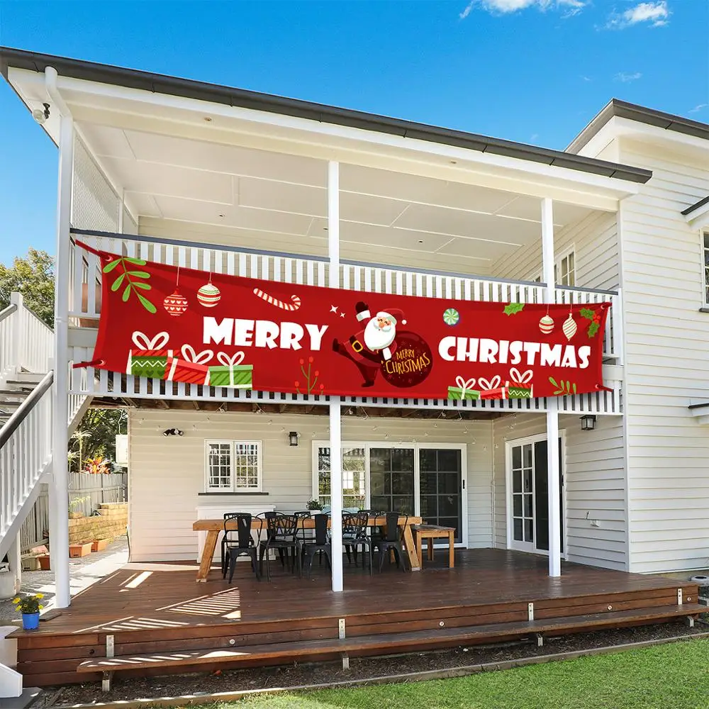 FENGRISE Moș Crăciun în aer liber Banner Crăciun Fericit Decor pentru Acasă 2020 Ornamente de Crăciun, Crăciun Noel Noi Anul 2021