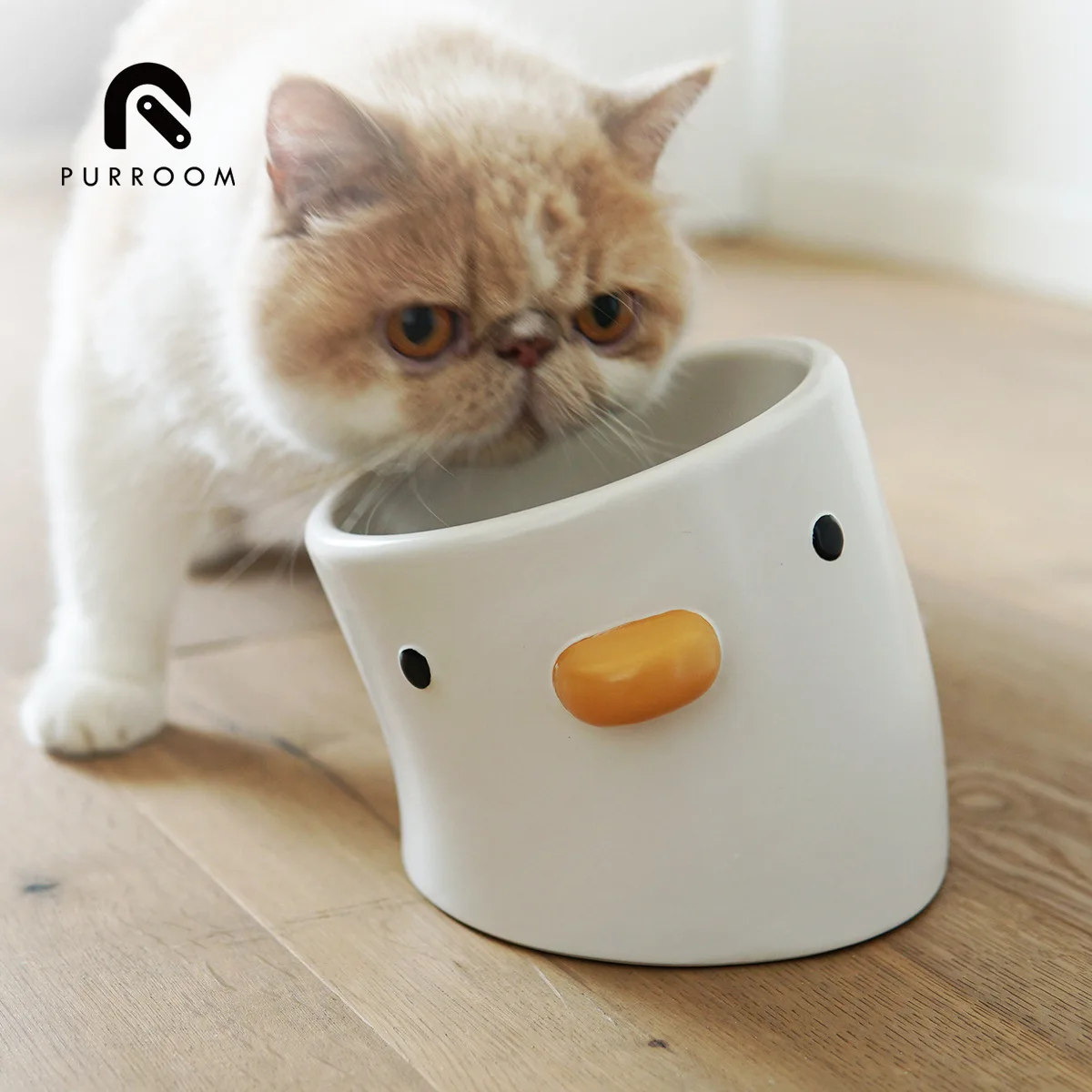 PURROOM Original Ceramice Pui de Pisica de Apa Castron Pet Feeder Oblic Gura, Plus Înălțimea Bărbiei Bazinului coloanei Vertebrale Protecție Consumabile pentru animale de Companie