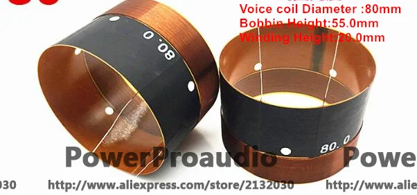 2 pc-uri de Înaltă Calitate 80mm woofer / difuzor / speaker bobina de voce